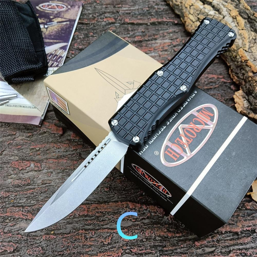 Microtech Hera Tactical Frag OTF Pocket Knife 3"-D2 Blades Aluminum alloy Black Or Green Handle 702-1TFRS EDC Switchblade Auto Assisted Openning Knife