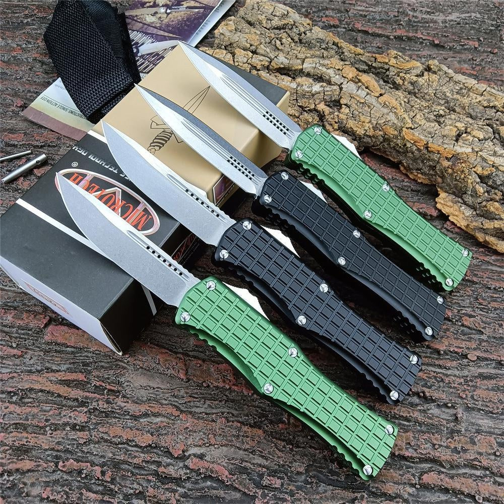 Microtech Hera Tactical Frag OTF Pocket Knife 3"-D2 Blades Aluminum alloy Black Or Green Handle 702-1TFRS EDC Switchblade Auto Assisted Openning Knife