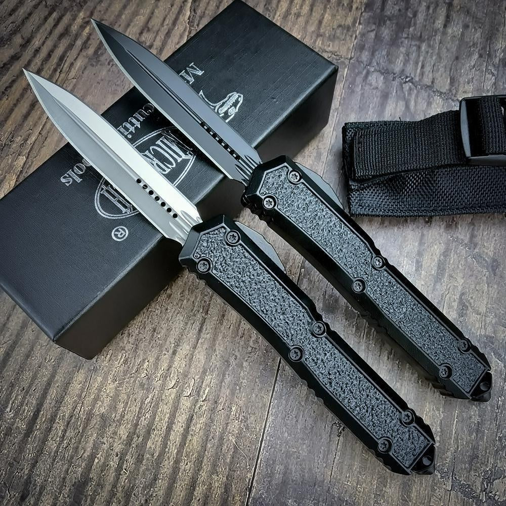 Micro tech's top-quality Ant III aviation aluminum handle OTF spring automatic KnifeI Switchblade Knife 440C Steel Pocket EDC Hunting Outdoor Knifes OTF Knife Tactical Combat Tools Self Defense