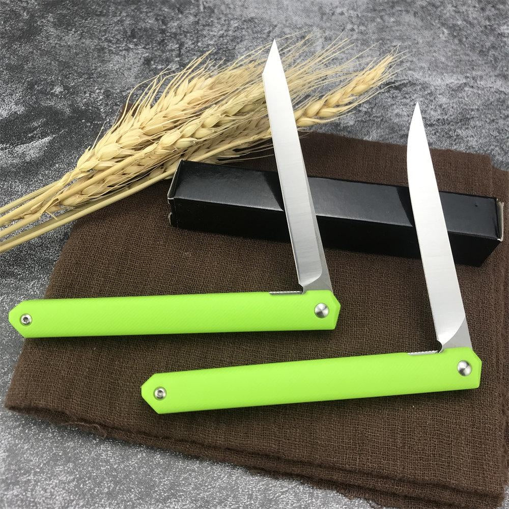 Orange/Green/Black Manual Switch Folding Pocket Knife 7Cr13Mov Blade Reinforced Nylon Handle Outdoor Survival Defense Multifunctional Hand-made Tool Knife