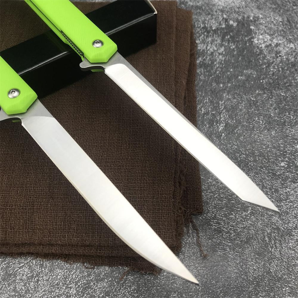 Orange/Green/Black Manual Switch Folding Pocket Knife 7Cr13Mov Blade Reinforced Nylon Handle Outdoor Survival Defense Multifunctional Hand-made Tool Knife