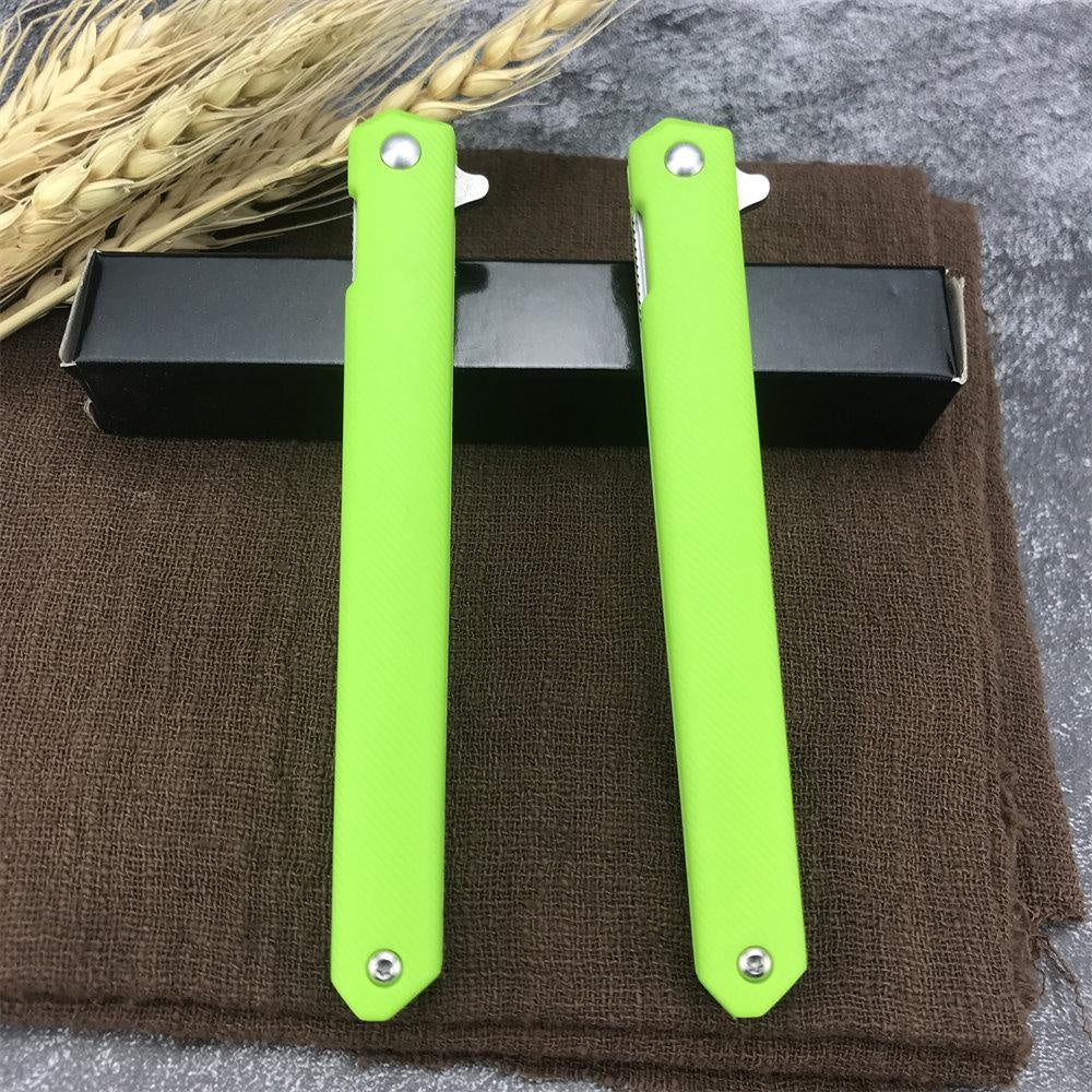 Orange/Green/Black Manual Switch Folding Pocket Knife 7Cr13Mov Blade Reinforced Nylon Handle Outdoor Survival Defense Multifunctional Hand-made Tool Knife