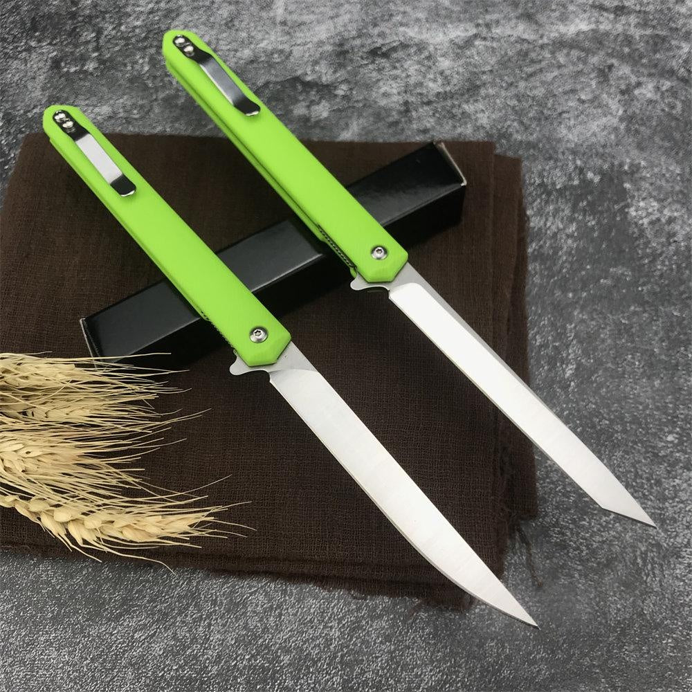 Orange/Green/Black Manual Switch Folding Pocket Knife 7Cr13Mov Blade Reinforced Nylon Handle Outdoor Survival Defense Multifunctional Hand-made Tool Knife