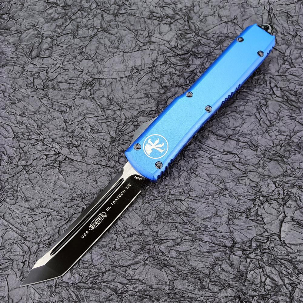 2023 Hot Sale Microtech UTX-85/UT85 Spring Assisted Automatic OTF Knife Red/ Black Aviation Aluminum Handles Outdoor Tactical Survival Pocket Flick Knives EDC Multifunction Hand Tools 6 Styles