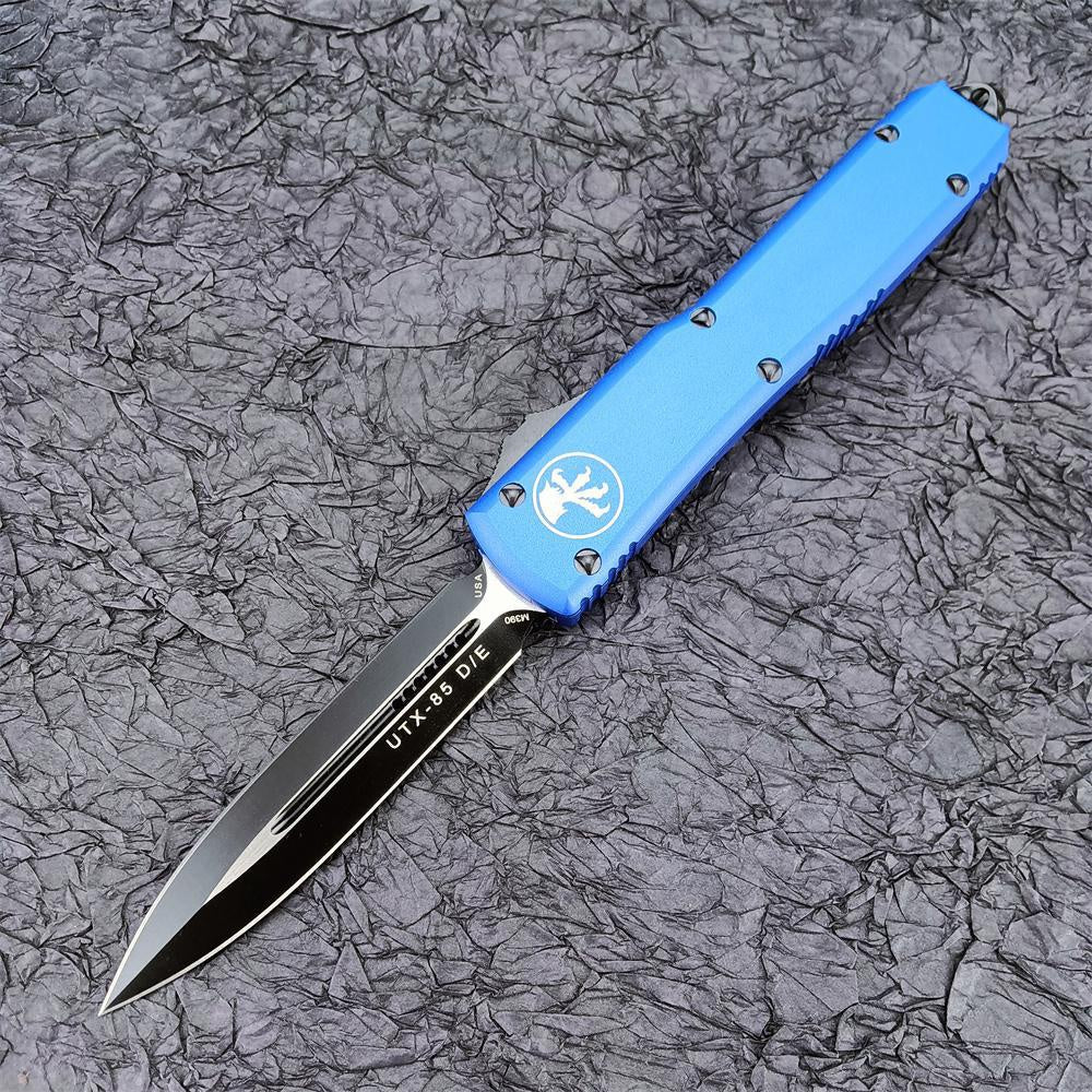 2023 Hot Sale Microtech UTX-85/UT85 Spring Assisted Automatic OTF Knife Red/ Black Aviation Aluminum Handles Outdoor Tactical Survival Pocket Flick Knives EDC Multifunction Hand Tools 6 Styles