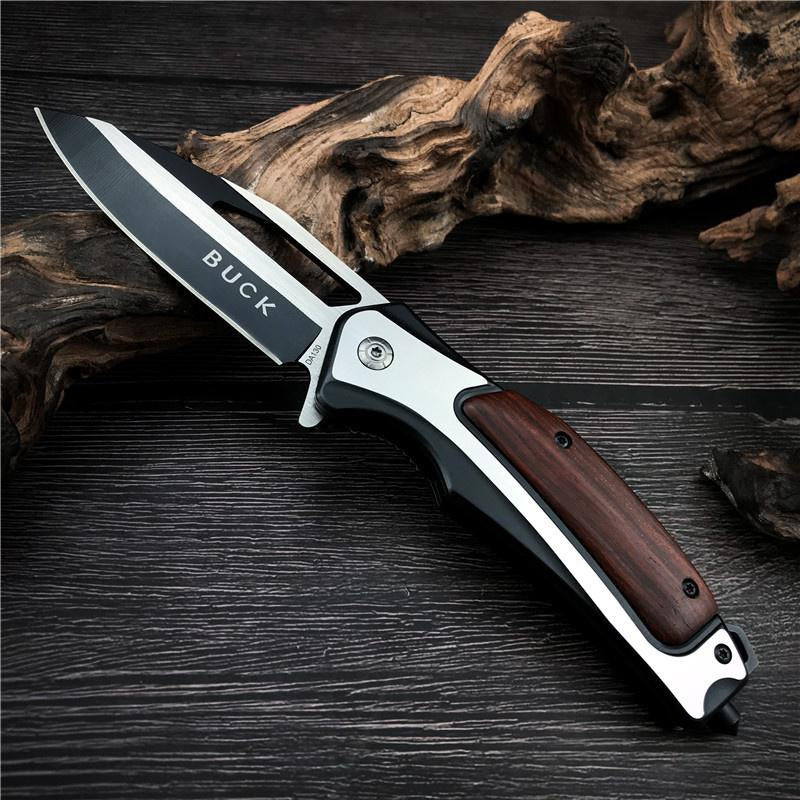 Fast Shipping BUCK BK DA130 Pocket EDC  Mini Folding Knife 440 Steel Blade Steel&Acid Wood Handle Outdoor Tactical Survival Knives Rescue Tool Self Defense Hunting Weapon