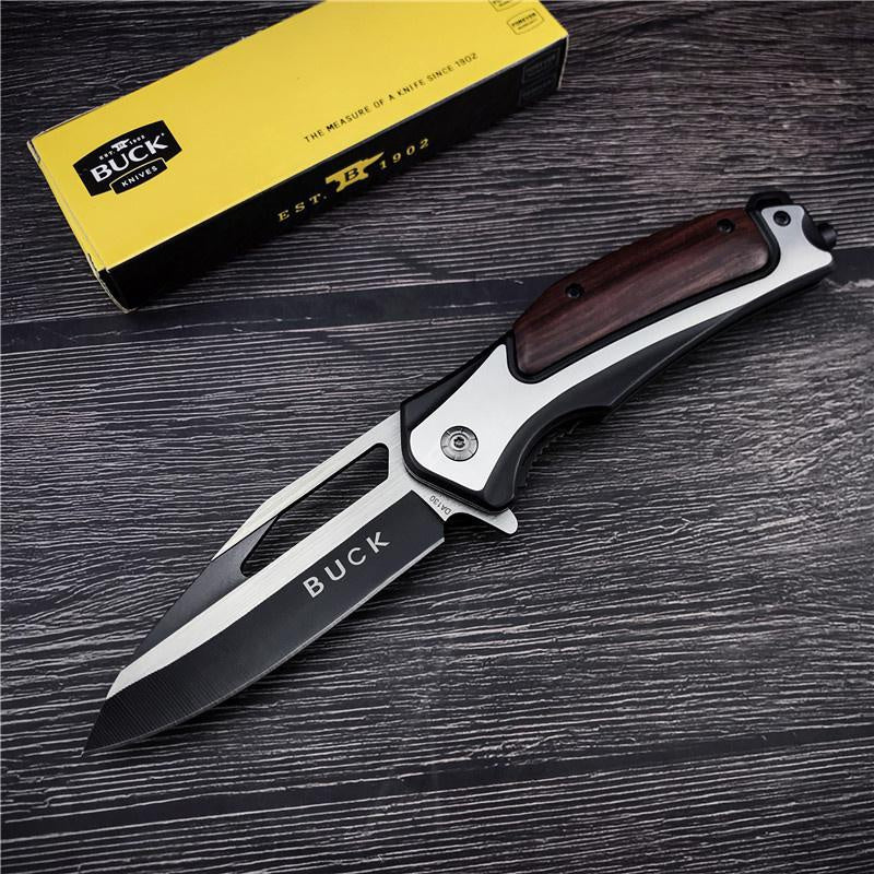 Fast Shipping BUCK BK DA130 Pocket EDC  Mini Folding Knife 440 Steel Blade Steel&Acid Wood Handle Outdoor Tactical Survival Knives Rescue Tool Self Defense Hunting Weapon