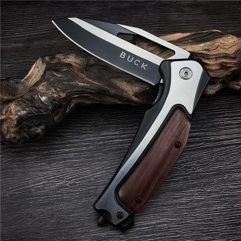 Fast Shipping BUCK BK DA130 Pocket EDC  Mini Folding Knife 440 Steel Blade Steel&Acid Wood Handle Outdoor Tactical Survival Knives Rescue Tool Self Defense Hunting Weapon