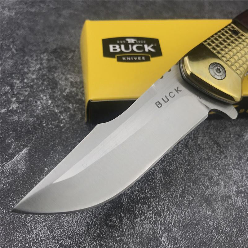 BUCK DA96 Mini FOLDING POCKET KNIVES Acid Wood Handle Survival Self Defense Hunting Tool Tactical Outdoor Camping EDC Flick Knife Military Knife