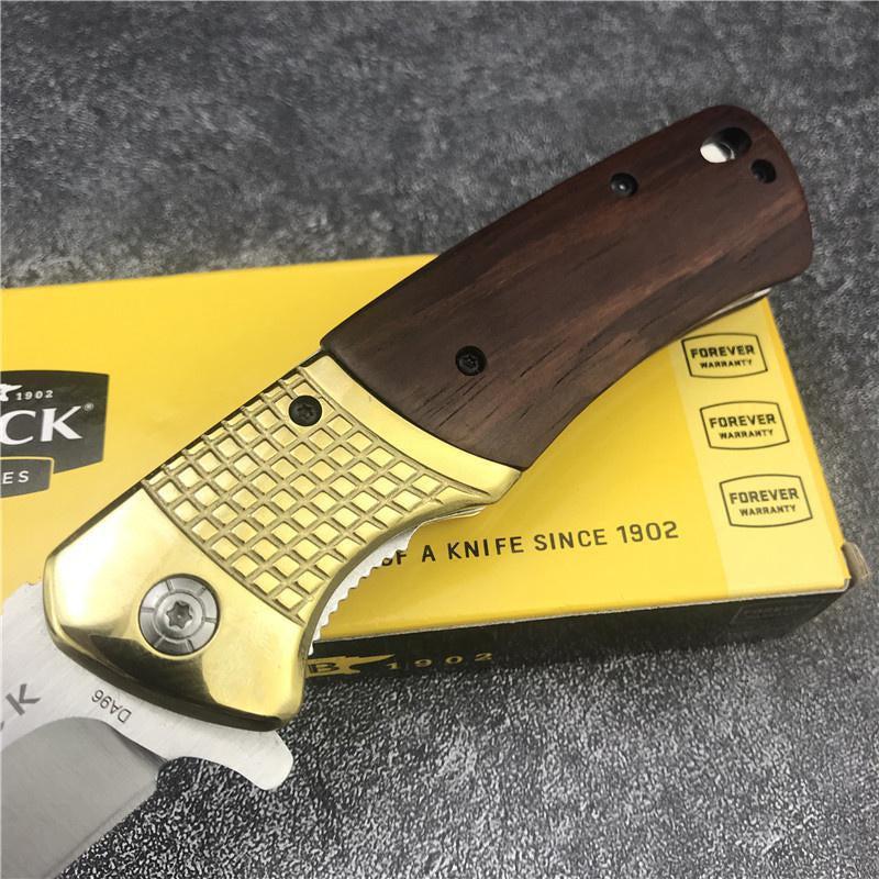 BUCK DA96 Mini FOLDING POCKET KNIVES Acid Wood Handle Survival Self Defense Hunting Tool Tactical Outdoor Camping EDC Flick Knife Military Knife