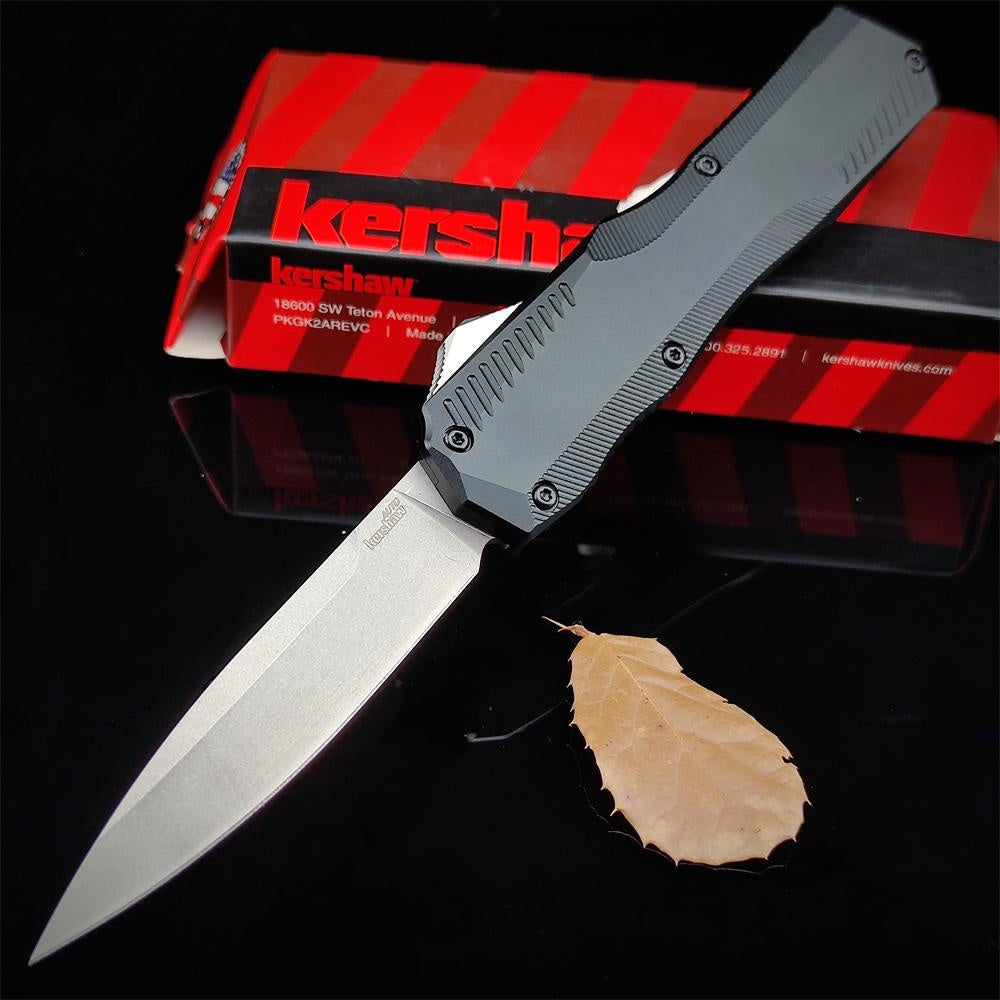 Outdoor Tactical Automatic Knife Kershaw 9000 Matt Diskin Livewire OTF Knife 3.15" CPM-20CV Satin Spear Point Blade Black Aluminum Handles Reversible Clip Tactical Hunting EDC Knife Kershaw 7800 Christmas Gift