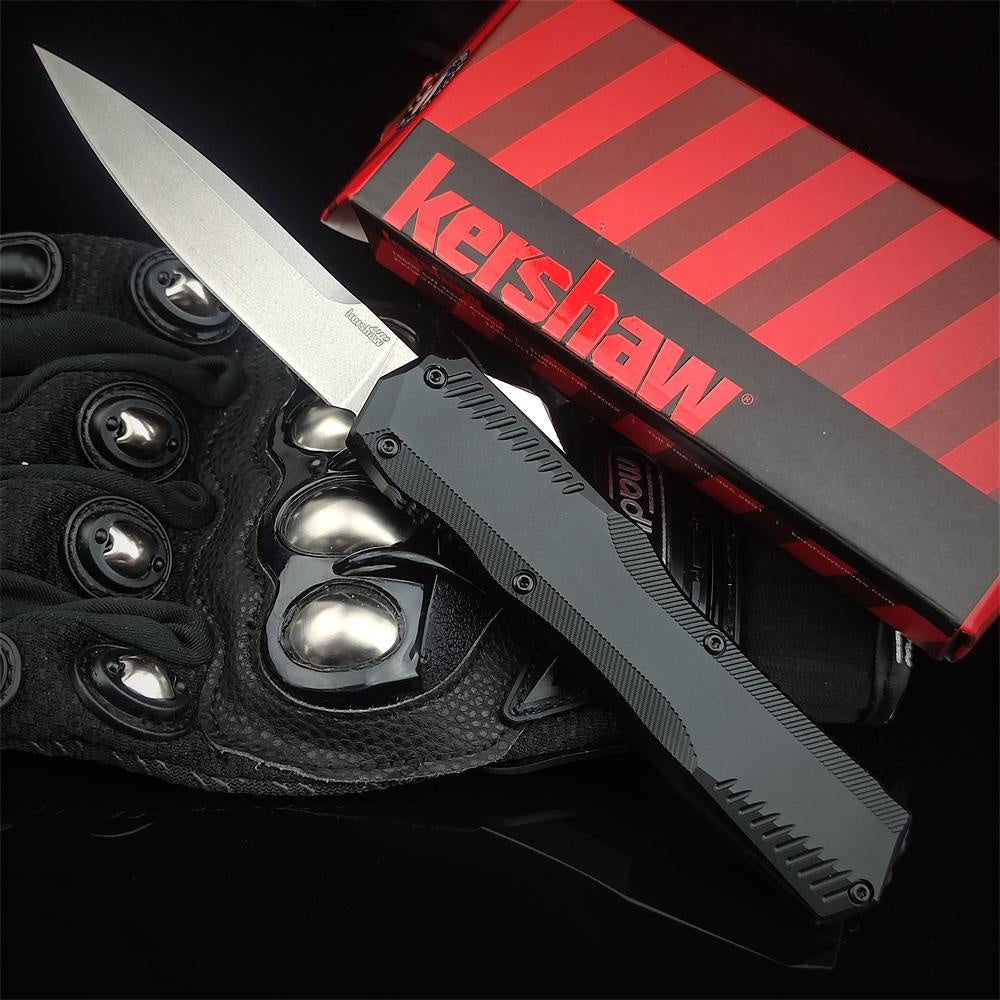 Outdoor Tactical Automatic Knife Kershaw 9000 Matt Diskin Livewire OTF Knife 3.15" CPM-20CV Satin Spear Point Blade Black Aluminum Handles Reversible Clip Tactical Hunting EDC Knife Kershaw 7800 Christmas Gift