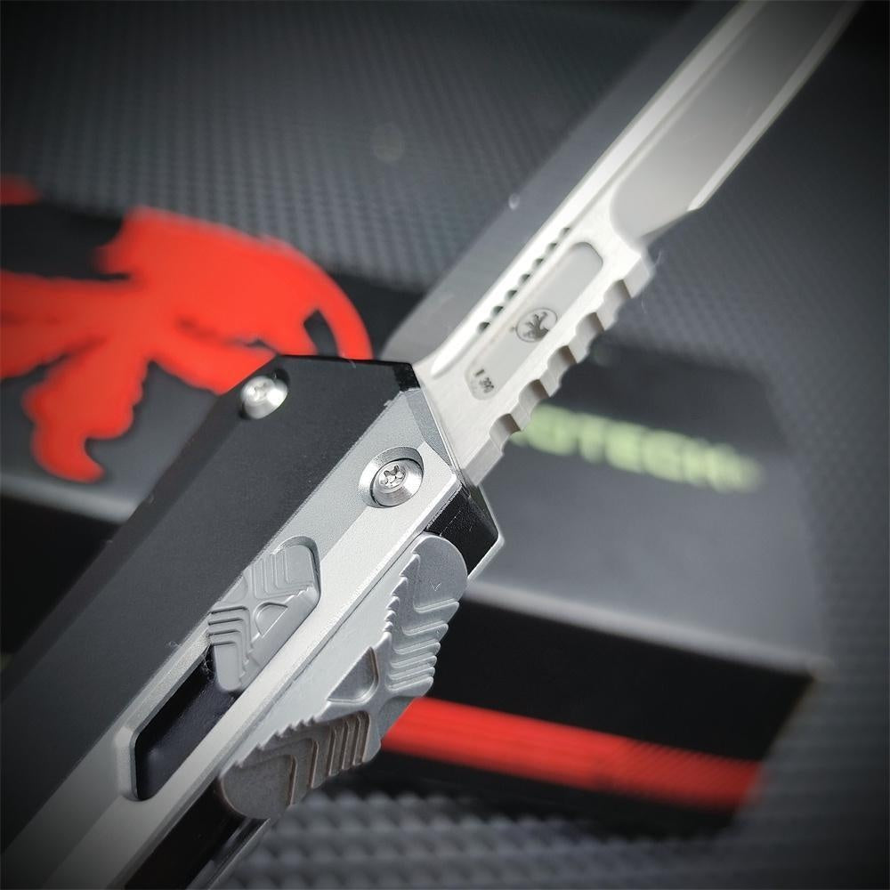 Newest Microtech's Top-quality Glykon Series OTF Spring Automatic Knife D2 Blade Aluminum Alloy Inlaid G10 Handle Quick Switch Straight Out Wilderness Hiking Camping Survival Tactical Knife