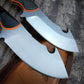 15018 Hunt Saddle Mountain Skinner Fixed Blade Knife 4.2" 9C13Mov Blade, Two-color G10 Handles, Leather Sheath