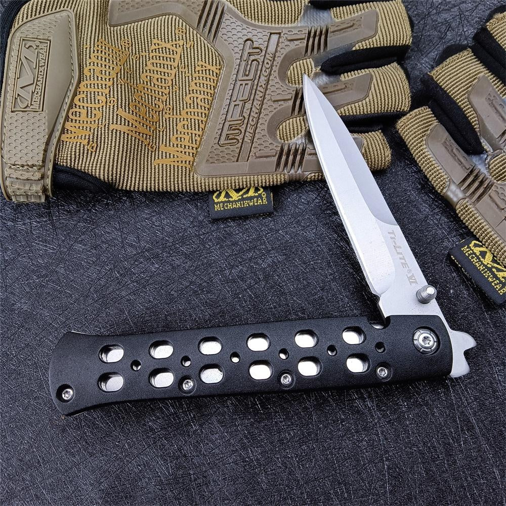 Newest Style HUA AO 26T Tactical Assisted Flipper Knife 3.5-inch Flip Blade Nylon Fiber Handle Hunting Knife Sharp Outdoor Campers Survivalists CuttingTools