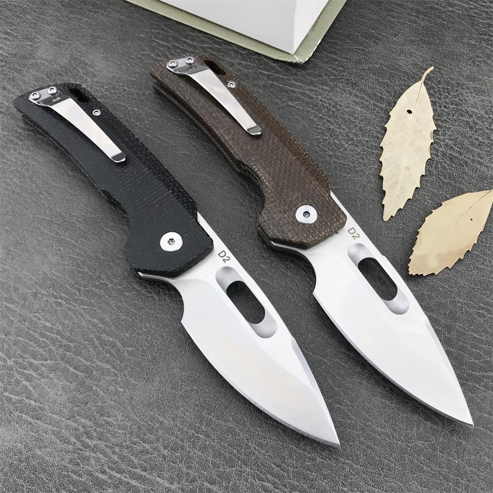 High Quality Bearing HUAAO GC002 Tactical Folding Pocket Knife 8Cr13Mov Blade Micarta Handle Outdoor Hunting Knives Camping EDC Tool Christmas Gift