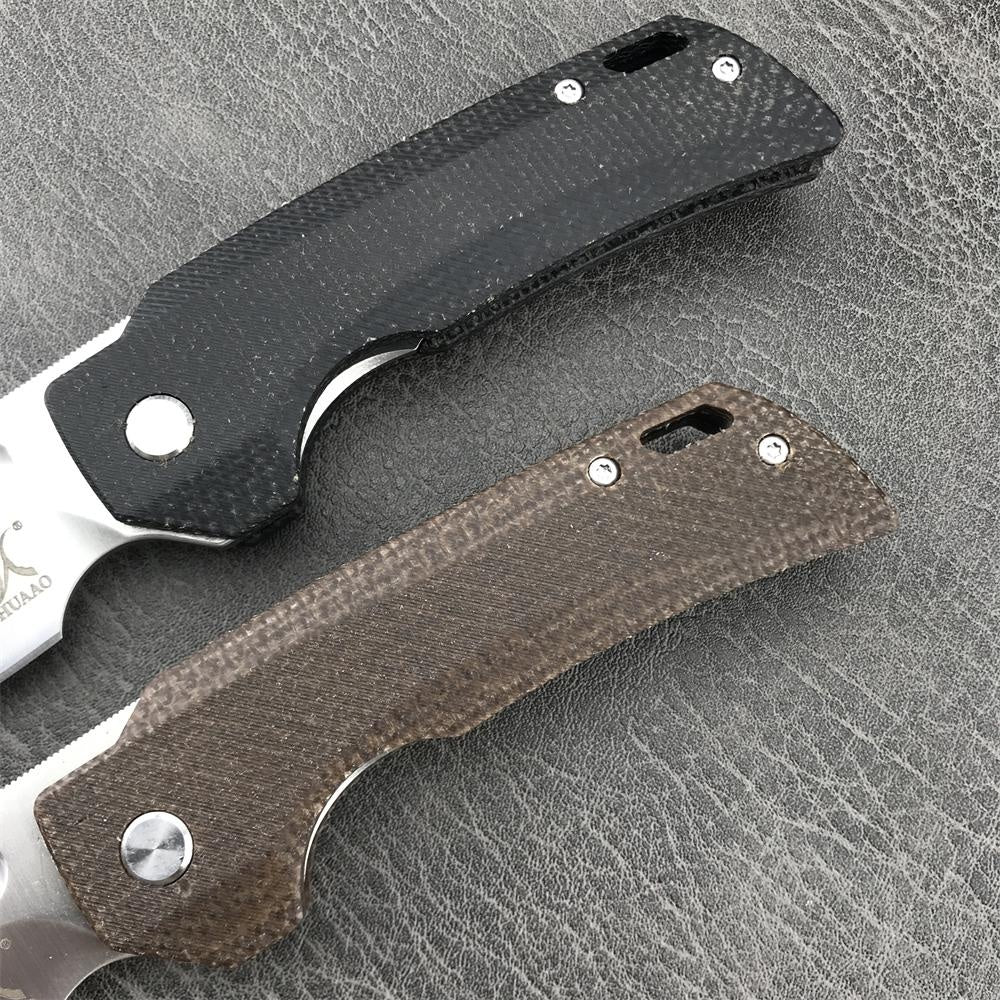 High Quality Bearing HUAAO GC002 Tactical Folding Pocket Knife 8Cr13Mov Blade Micarta Handle Outdoor Hunting Knives Camping EDC Tool Christmas Gift