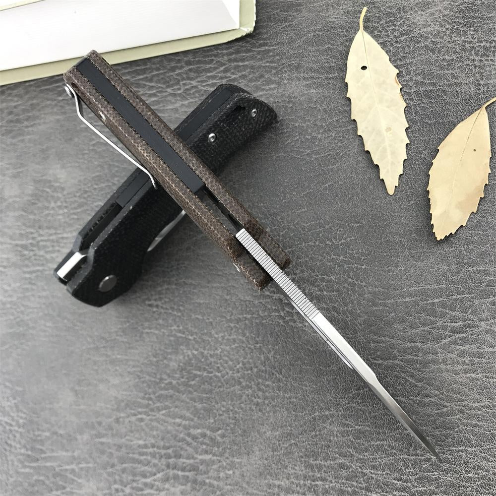 High Quality Bearing HUAAO GC002 Tactical Folding Pocket Knife 8Cr13Mov Blade Micarta Handle Outdoor Hunting Knives Camping EDC Tool Christmas Gift