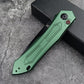 HUAAO AUTO Folding Knife 3.75" CPM-154 Black Blade, Aluminum Handle