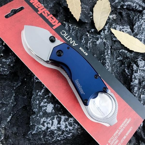 Newest Kershaw 8710 ANTIC Mini Pocket Folding Knife  Higher QualityTactical Knife Multi-hunting Outdoor Camping Hunting Survival Knives EDC Tools with Bottle Opener