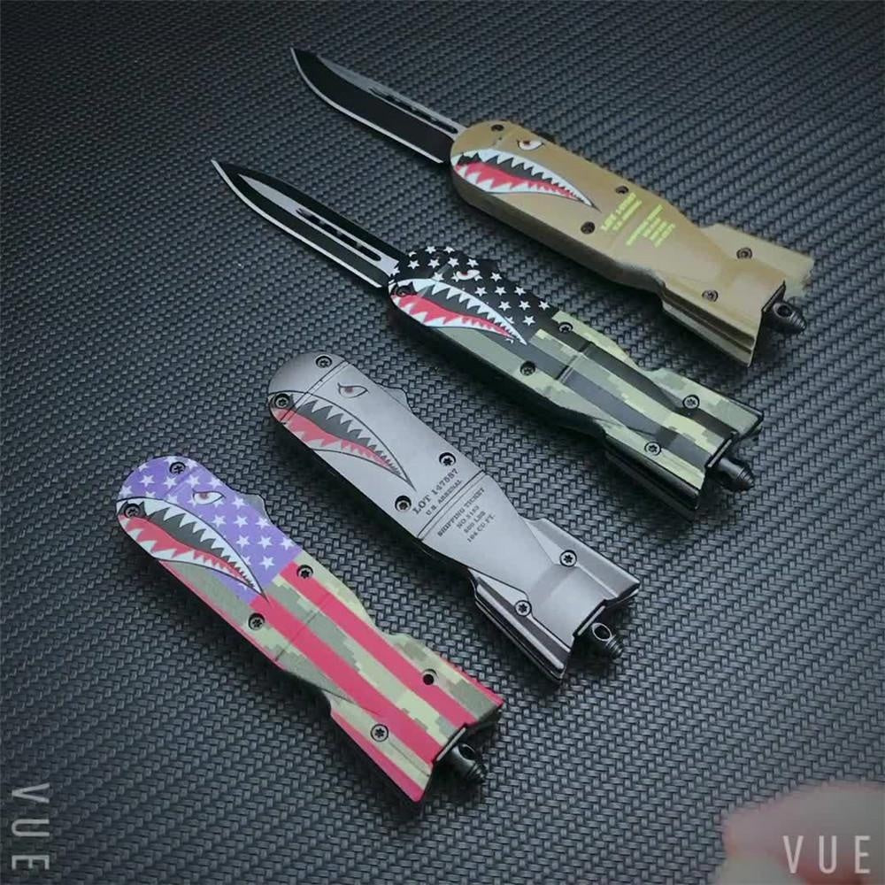 High Quality AUTO Knife 440C Blade Zinc Alloy Handle Quick Open Spring Assisted Tactical OTF Knife Switchblade Outdoor Survival Knife