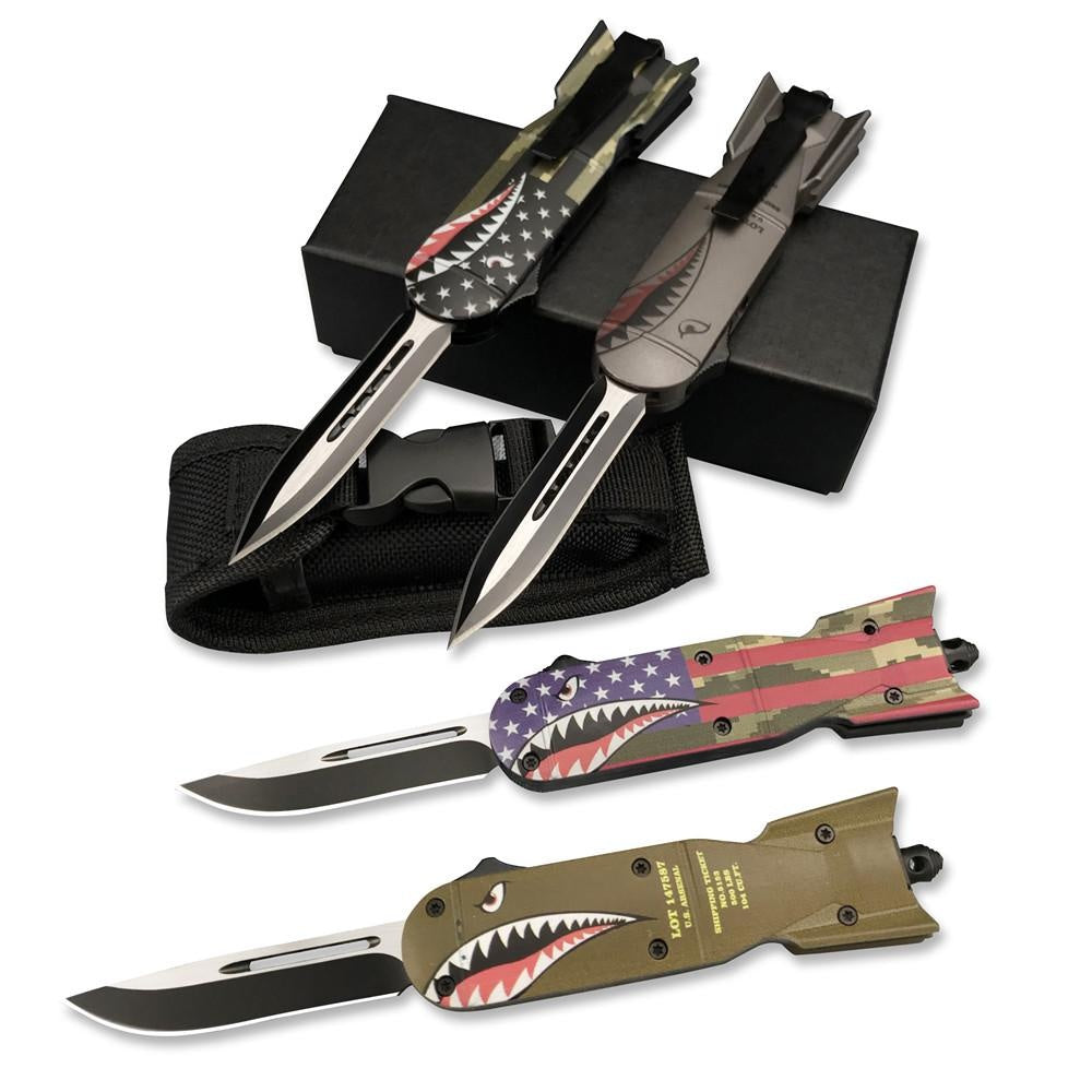 High Quality AUTO Knife 440C Blade Zinc Alloy Handle Quick Open Spring Assisted Tactical OTF Knife Switchblade Outdoor Survival Knife