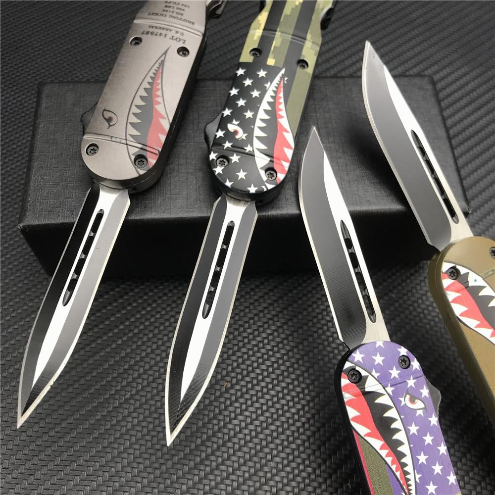 High Quality AUTO Knife 440C Blade Zinc Alloy Handle Quick Open Spring Assisted Tactical OTF Knife Switchblade Outdoor Survival Knife