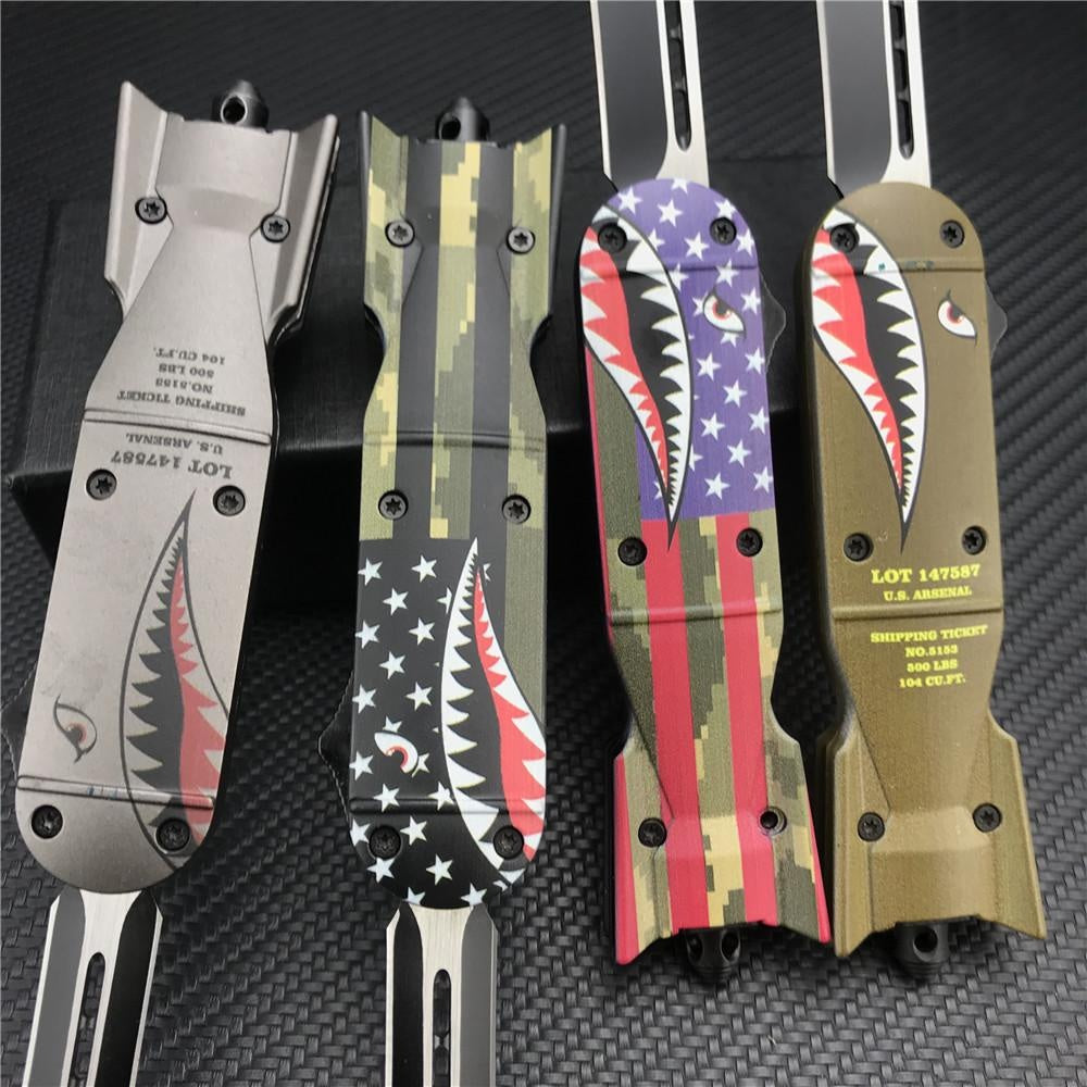 High Quality AUTO Knife 440C Blade Zinc Alloy Handle Quick Open Spring Assisted Tactical OTF Knife Switchblade Outdoor Survival Knife