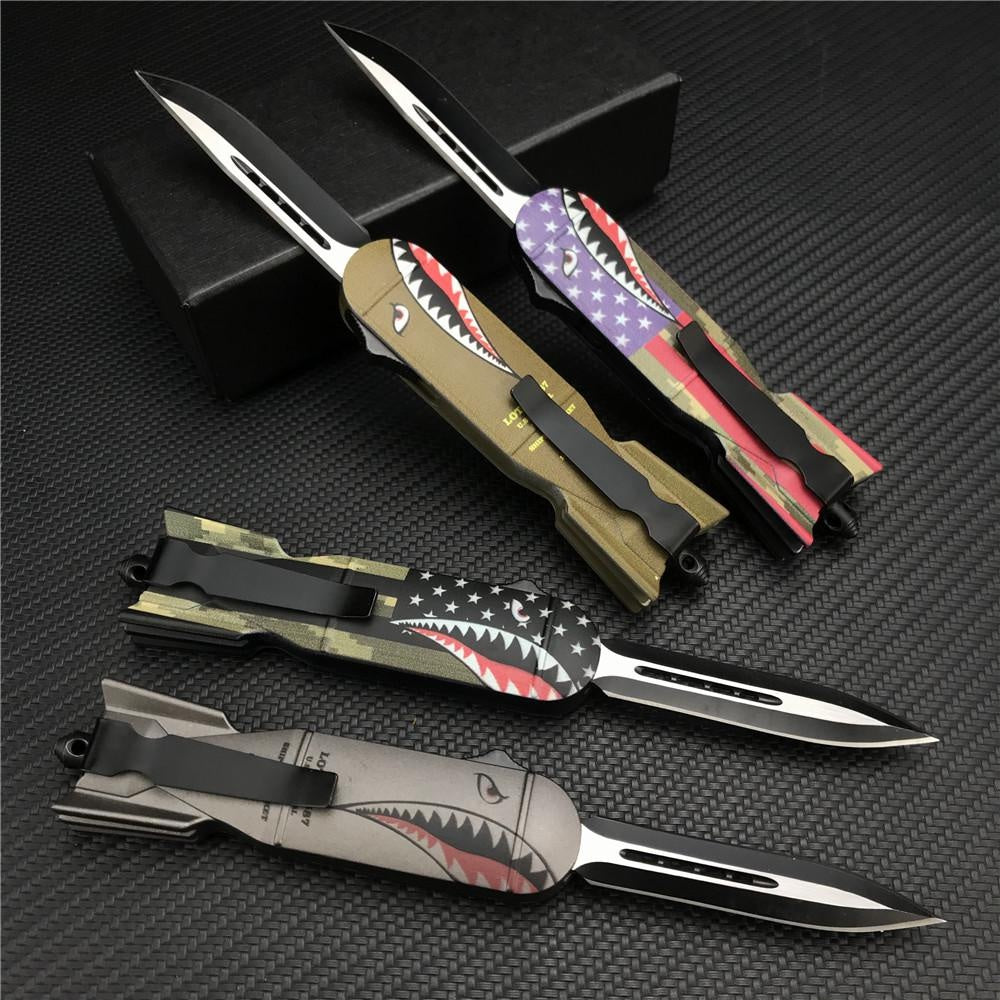 High Quality AUTO Knife 440C Blade Zinc Alloy Handle Quick Open Spring Assisted Tactical OTF Knife Switchblade Outdoor Survival Knife