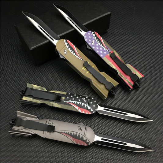 High Quality AUTO Knife 440C Blade Zinc Alloy Handle Quick Open Spring Assisted Tactical OTF Knife Switchblade Outdoor Survival Knife