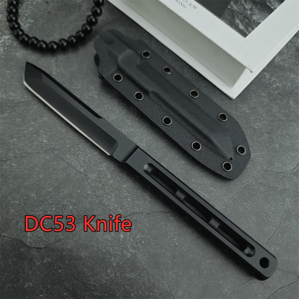 High Quality Tactical FIxed DC53 Blade Knife Full Tang Army Hunting Hiking Backpack Emergencies Portable Straight Knives Kydex Sheath Pocket Tool