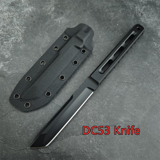 High Quality Tactical FIxed DC53 Blade Knife Full Tang Army Hunting Hiking Backpack Emergencies Portable Straight Knives Kydex Sheath Pocket Tool