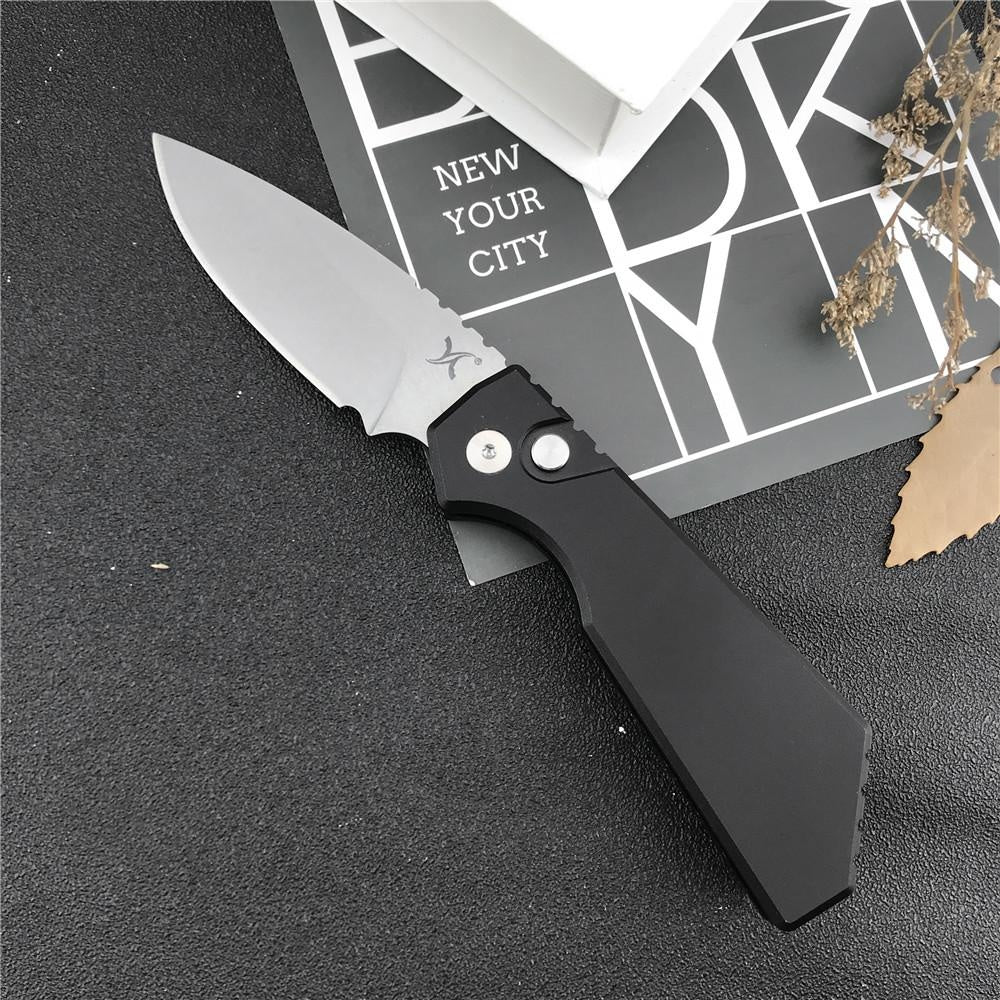 Huaao AUTO Knife D2 Blade T6 Aluminum Handle Camping Survival Hunting Knives Hiking Edc Tactical Knife Fast Opening Spring Assisted Folding Pocket Mini Knife Box Opener