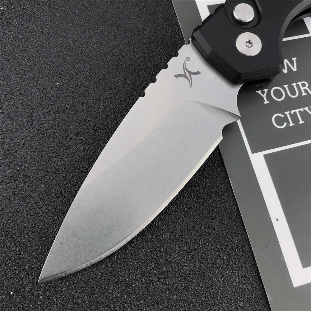 Huaao AUTO Knife D2 Blade T6 Aluminum Handle Camping Survival Hunting Knives Hiking Edc Tactical Knife Fast Opening Spring Assisted Folding Pocket Mini Knife Box Opener