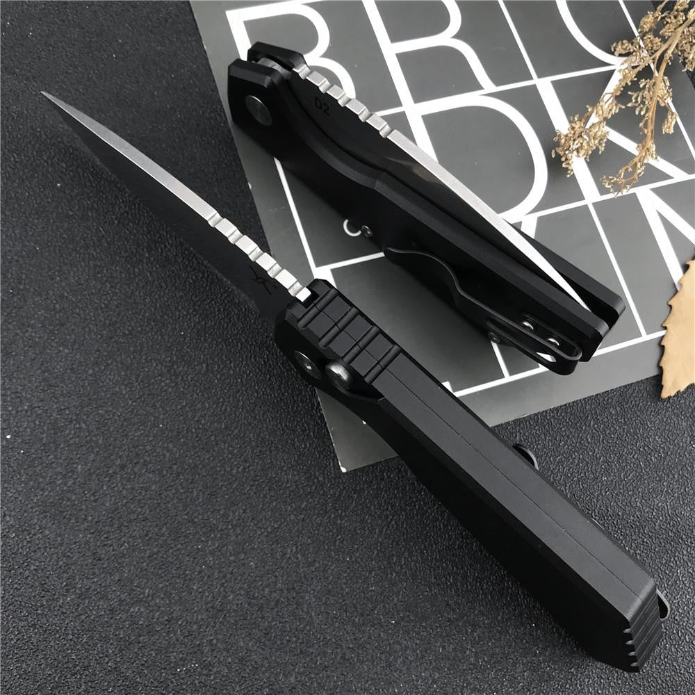 Huaao AUTO Knife D2 Blade T6 Aluminum Handle Camping Survival Hunting Knives Hiking Edc Tactical Knife Fast Opening Spring Assisted Folding Pocket Mini Knife Box Opener