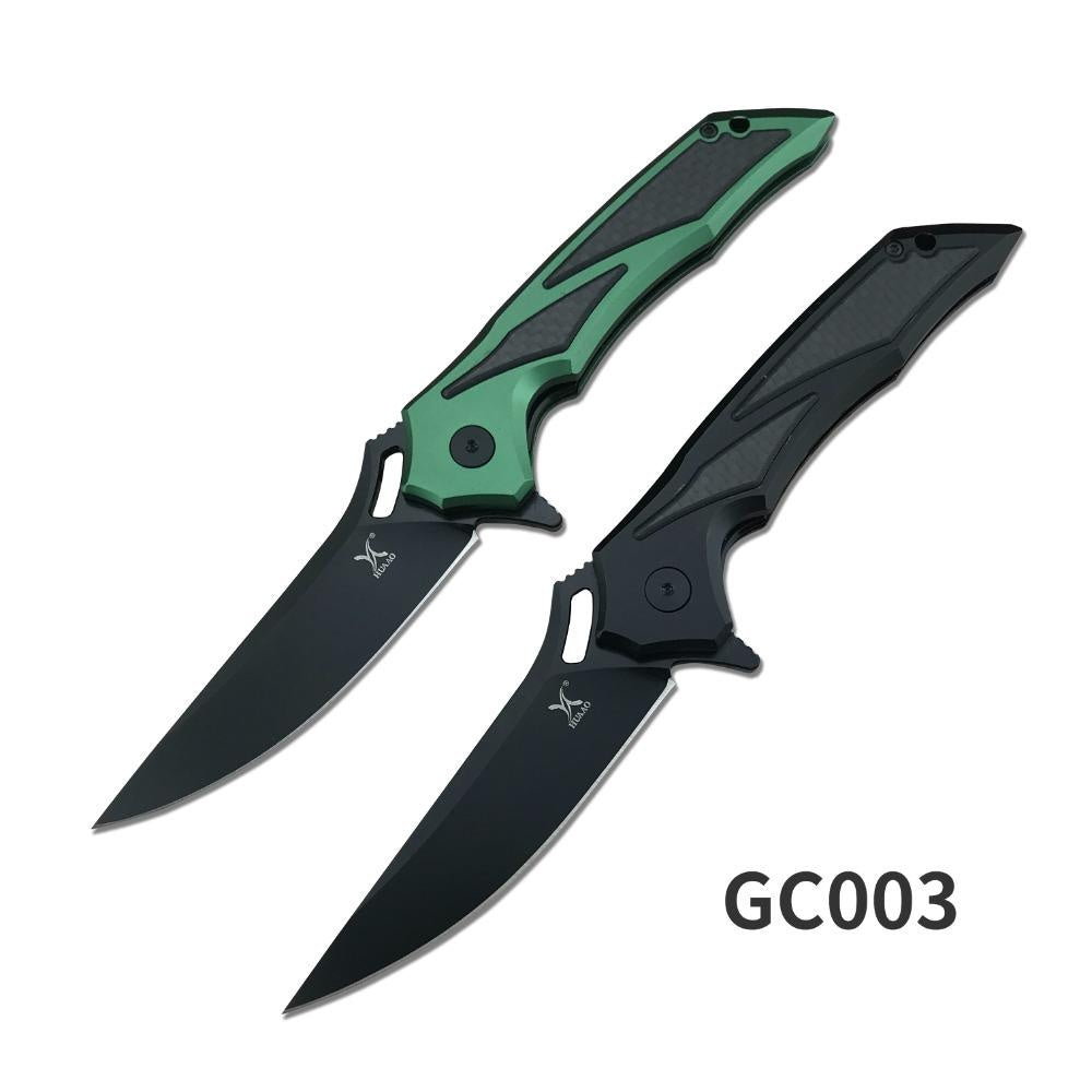 HUA AO GC003 Folding Pocket Knife D2 Blade T6 Aluminum with Carbon Brazing Handle EDC Combat Knives Higher Quality Outdoor Camping Surviva Bushcraft Knifel