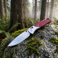 535-9 Folding Pocket Knife with D2 Steel Drop-Point Blade and Red G10 Handle