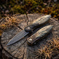 VG10 Damascus Steel Folding Pocket Knife, Stabilized Wood Handle Flipper EDC Knife with Liner Lock