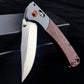 15080 EDC Pocket Knife for Men, D2 Blade, Satin Finish  Thumb Stud Manual Open Camping Folding Knife for Outdoor Fishing