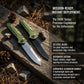D2 Steel Reverse Tanto Folding Knife - Olive Green Aluminum Handle with Push Button Lock & Reversible Deep Carry Clip