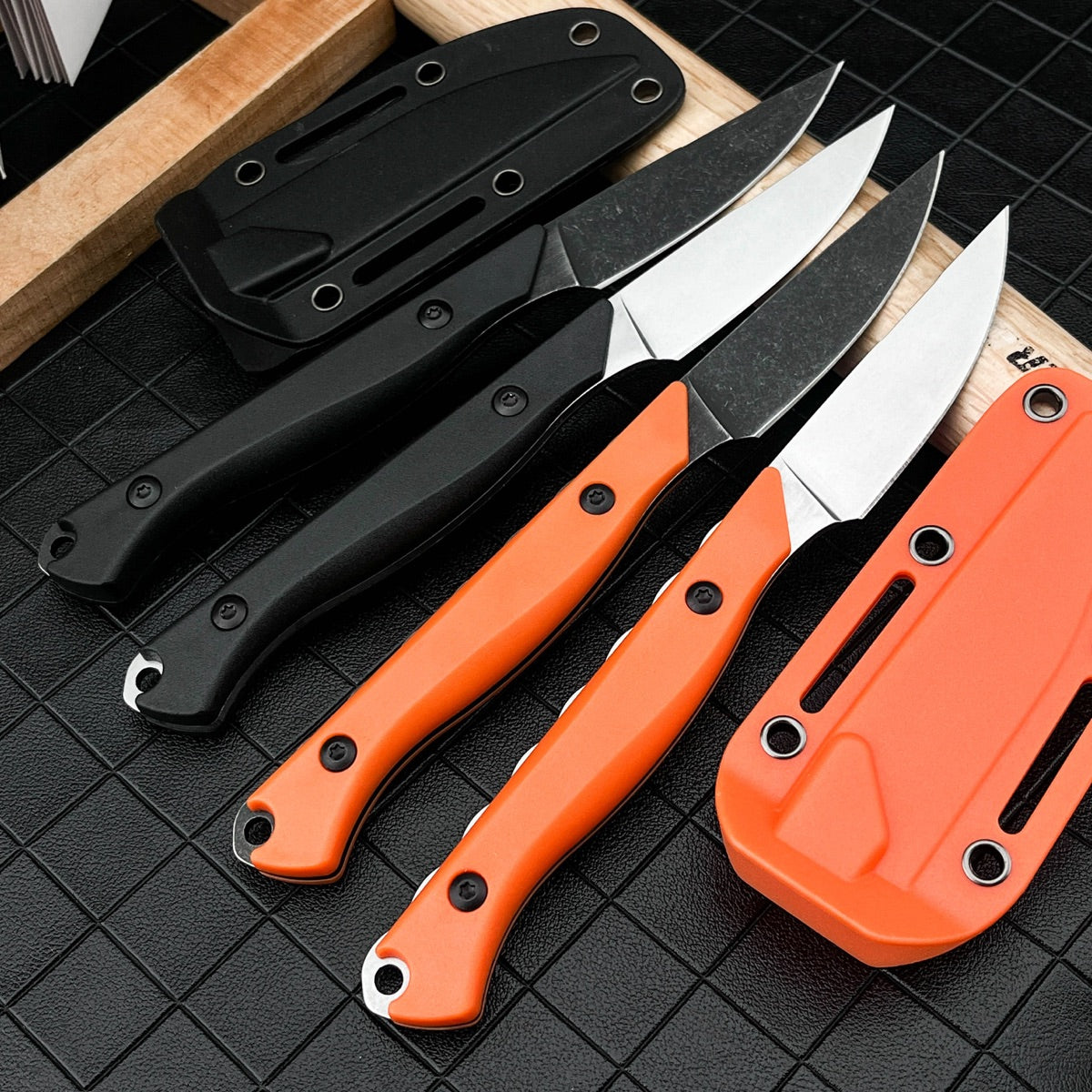 Compact Full Tang Fixed Blade EDC Knife with 8Cr13MoV Steel Blade, Ergonomic Nylon Handle & Molded Sheath for Outdoor Camping