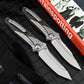 M390 Steel Folding Pocket Knife TC4 Titanium Carbon Fiber Handle Thumb Stud Sub-Frame Lock EDC Folder