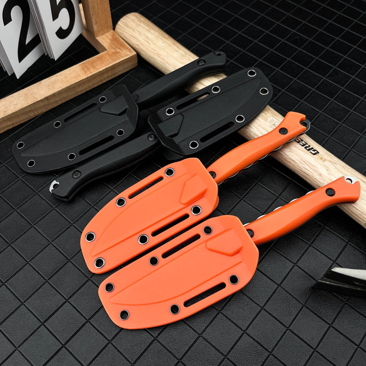 Compact Full Tang Fixed Blade EDC Knife with 8Cr13MoV Steel Blade, Ergonomic Nylon Handle & Molded Sheath for Outdoor Camping