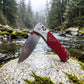 535-9 Folding Pocket Knife with D2 Steel Drop-Point Blade and Red G10 Handle