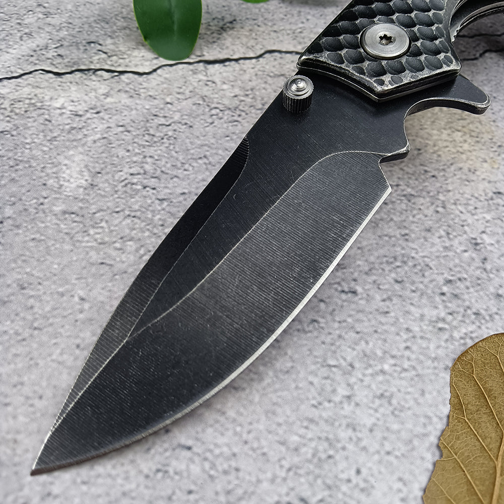 Stainless Steel Black Flipper Blade Outdoor Camping Utility Folding Knife Multitools Hunting Pocket Self Defense Jackknife Portable Tools