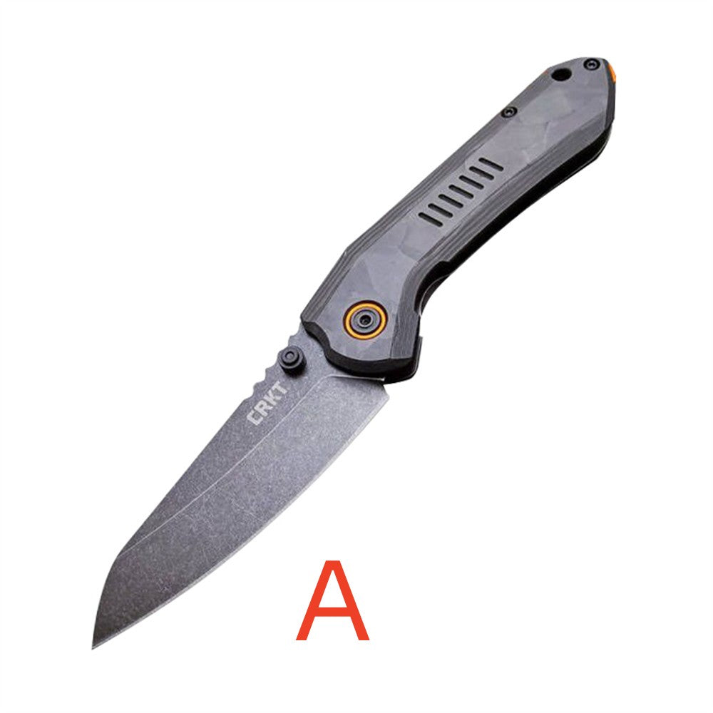 Outdoor Tactical CRKT 6280 Pocket Folding Knife 8Cr13MoV Blade 420 Steel + Carbon Fiber Handle/G10 Green Handle Hunting Defense Rescue Tool EDC