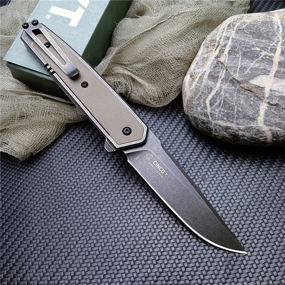 NEW Columbia River CRKT 5401 Flavio Ikoma Seismic Deadbolt Lock Flipper Knife 3.969" D2 Satin Plain Blade, Black G10 Handles, Outdoor Tactical Pocket EDC Folding Knives