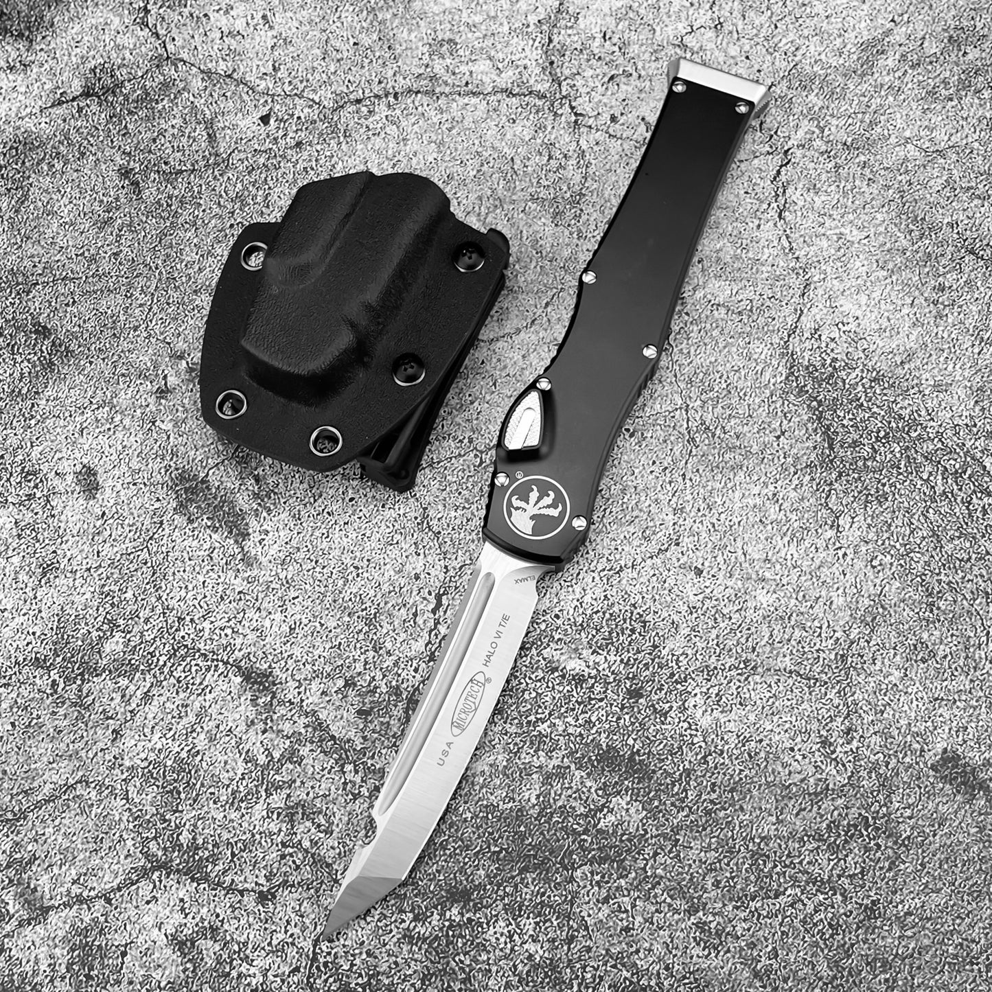 Halo V6  Single-Action OTF Automatic Knife - D2 Steel Blade T6 Aluminum Handle