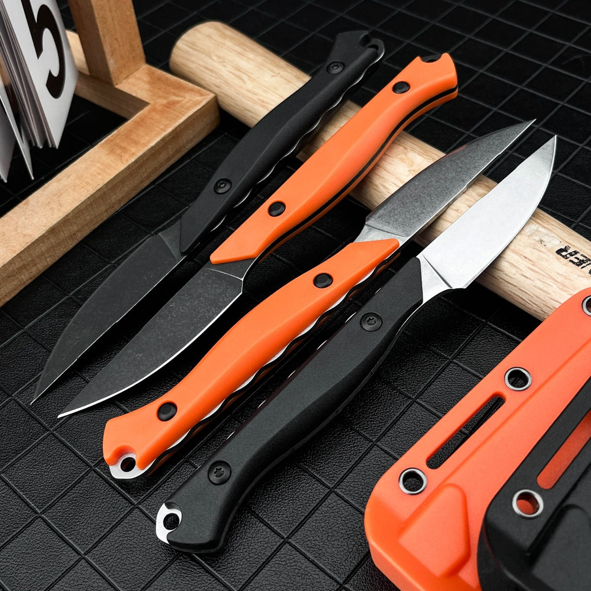Compact Full Tang Fixed Blade EDC Knife with 8Cr13MoV Steel Blade, Ergonomic Nylon Handle & Molded Sheath for Outdoor Camping