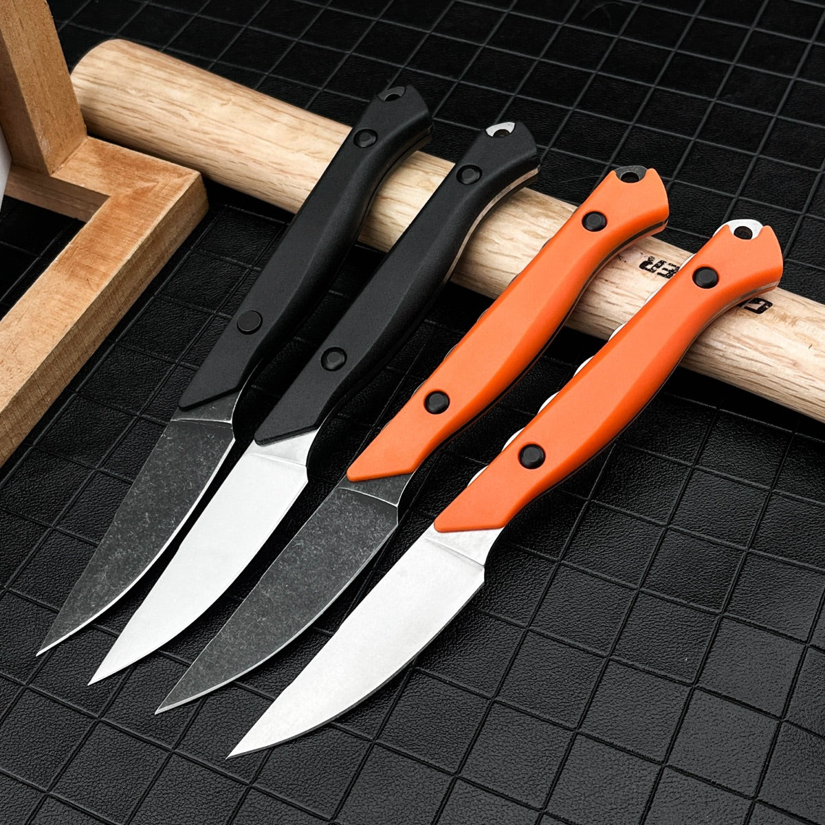 Compact Full Tang Fixed Blade EDC Knife with 8Cr13MoV Steel Blade, Ergonomic Nylon Handle & Molded Sheath for Outdoor Camping